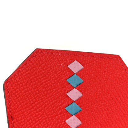Hermes Epsom Clochette Cles Petit Tressage Charm Rouge De Coeur Mauve Sylvestre Bleu Du Nord 4 of 5