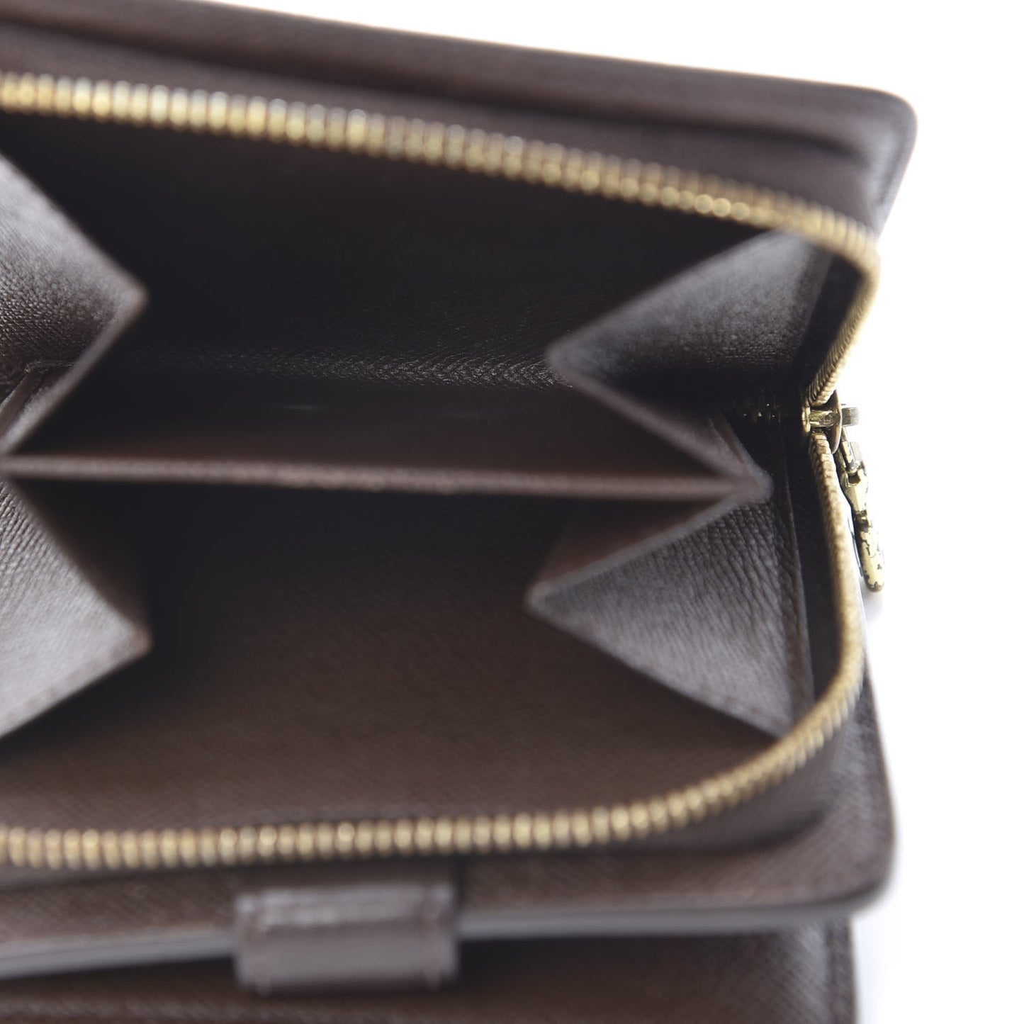 Damier Ebene Zippe Zipped Compact Wallet