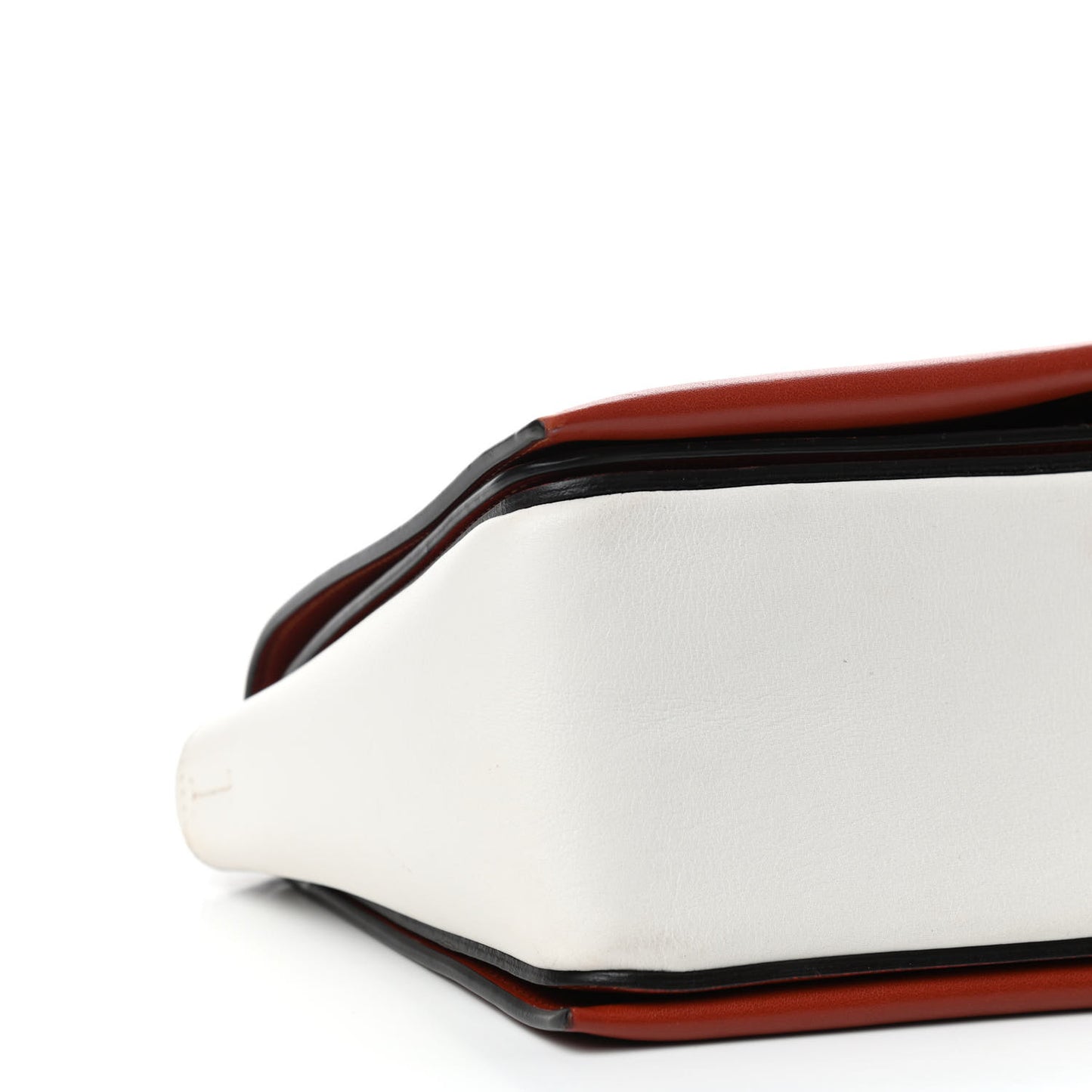 Shiny Smooth Calfskin Medium Frame Shoulder Bag Maple White
