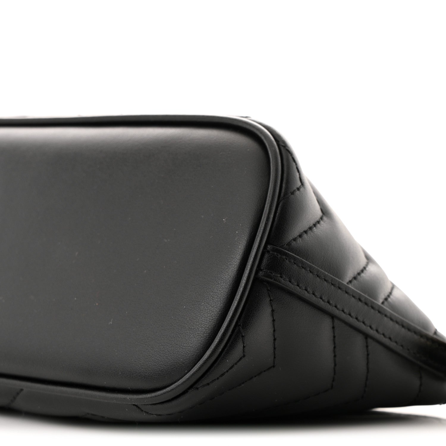 Gucci Calfskin Matelasse Chevron GG Marmont Sling Shoulder Bag Black 10 of 10