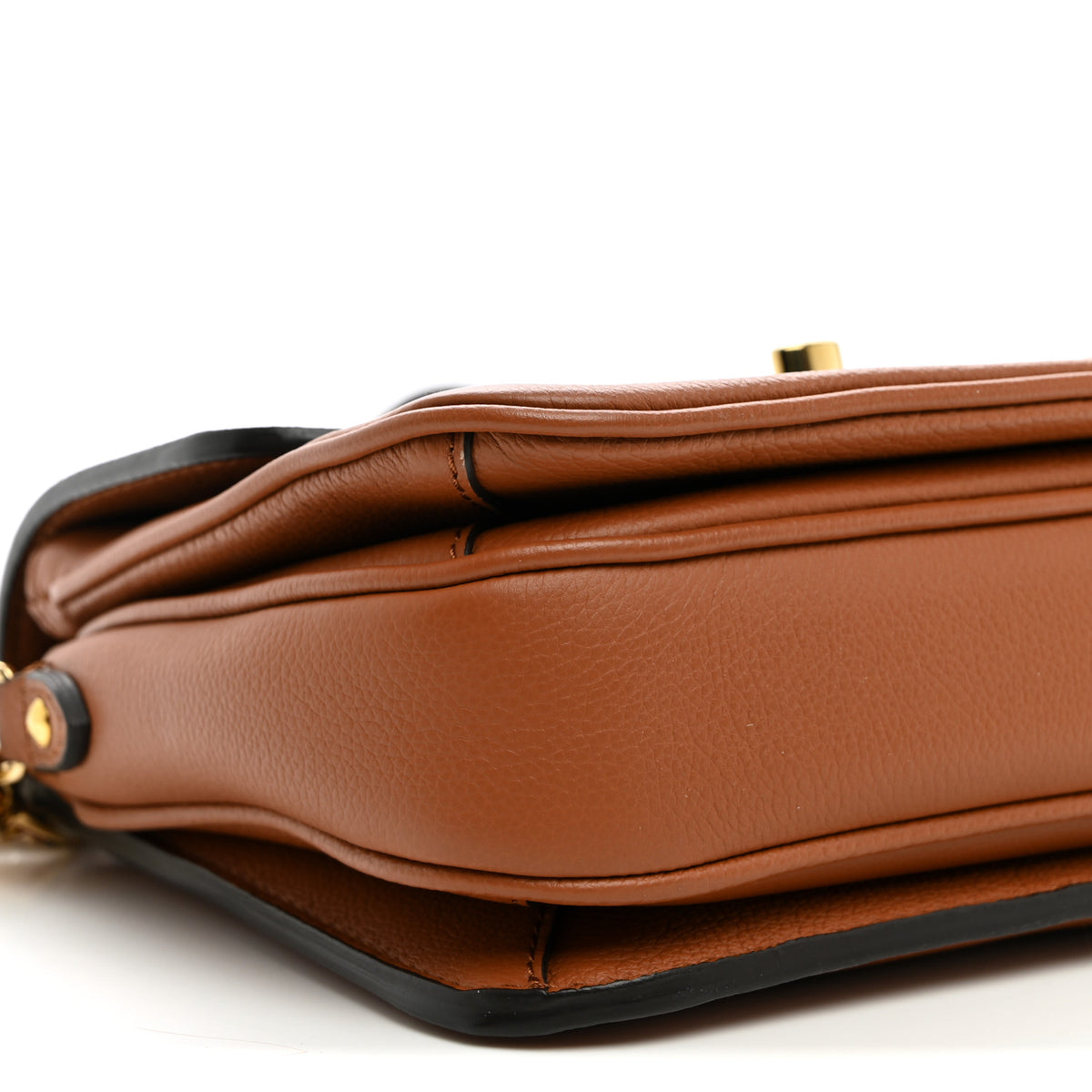 Grained Calfskin Lockme Oxford Cognac