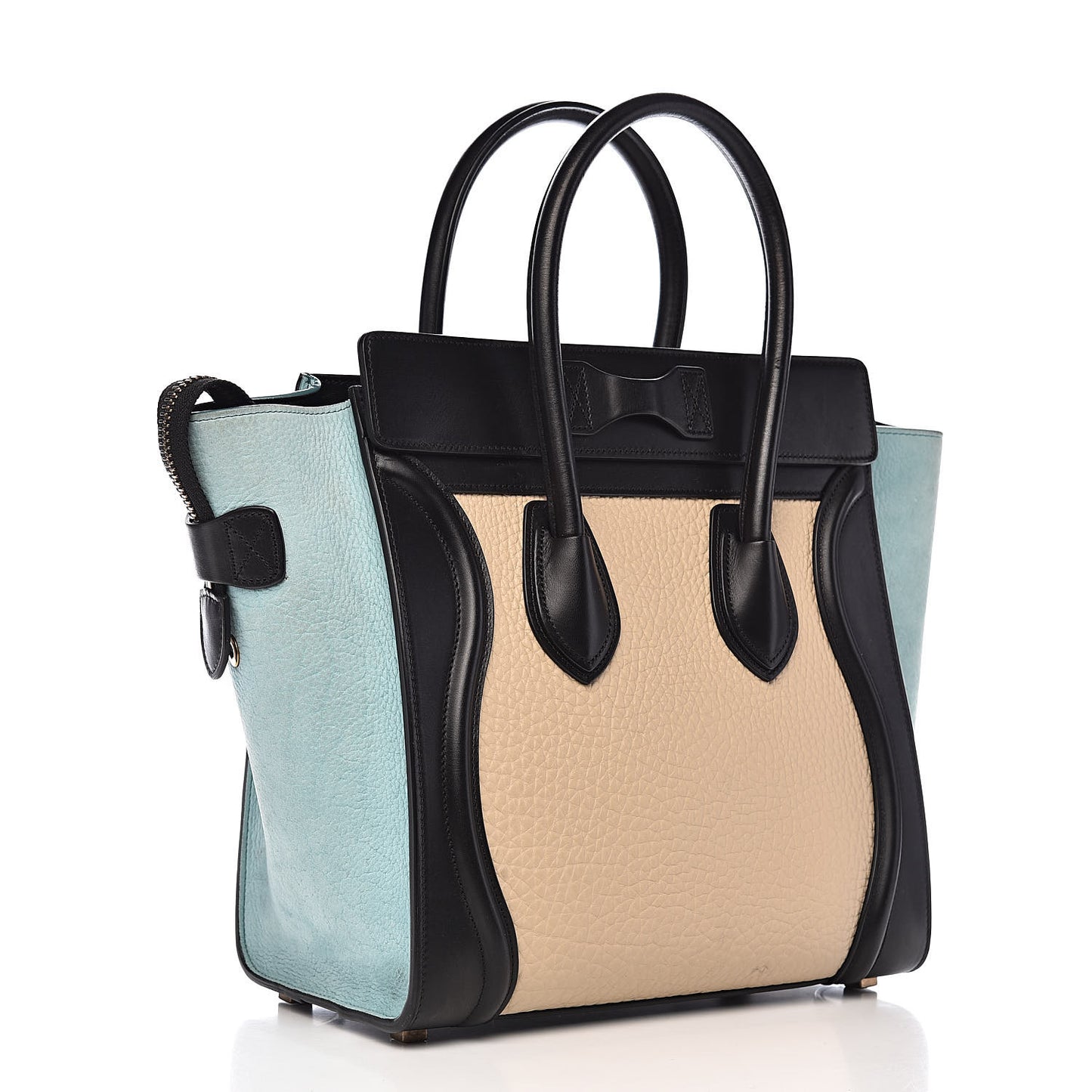 Bullhide Drummed Calfskin Micro Tri-Color Luggage Antarctic