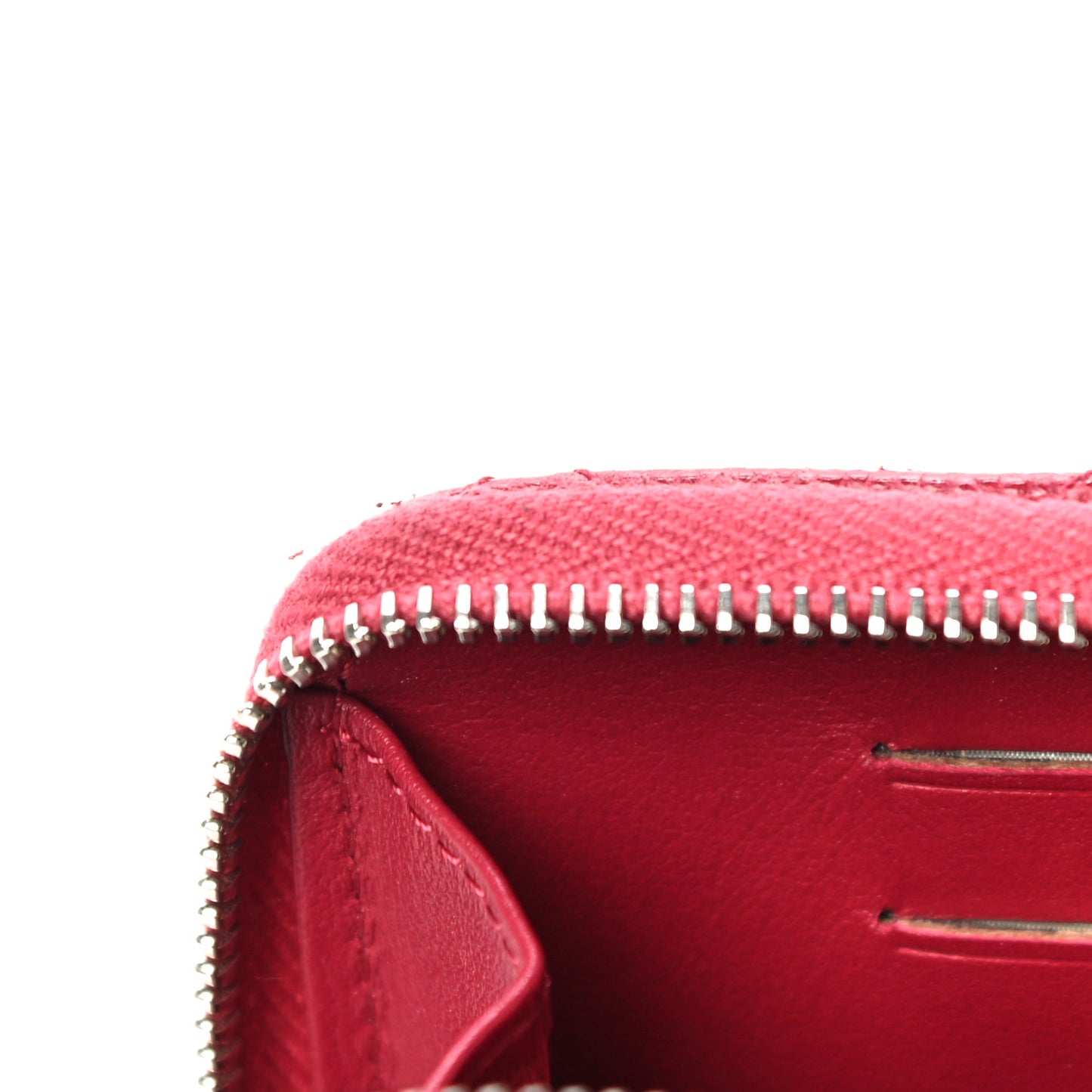 Caviar Quilted Medium Zip Around Wallet Red