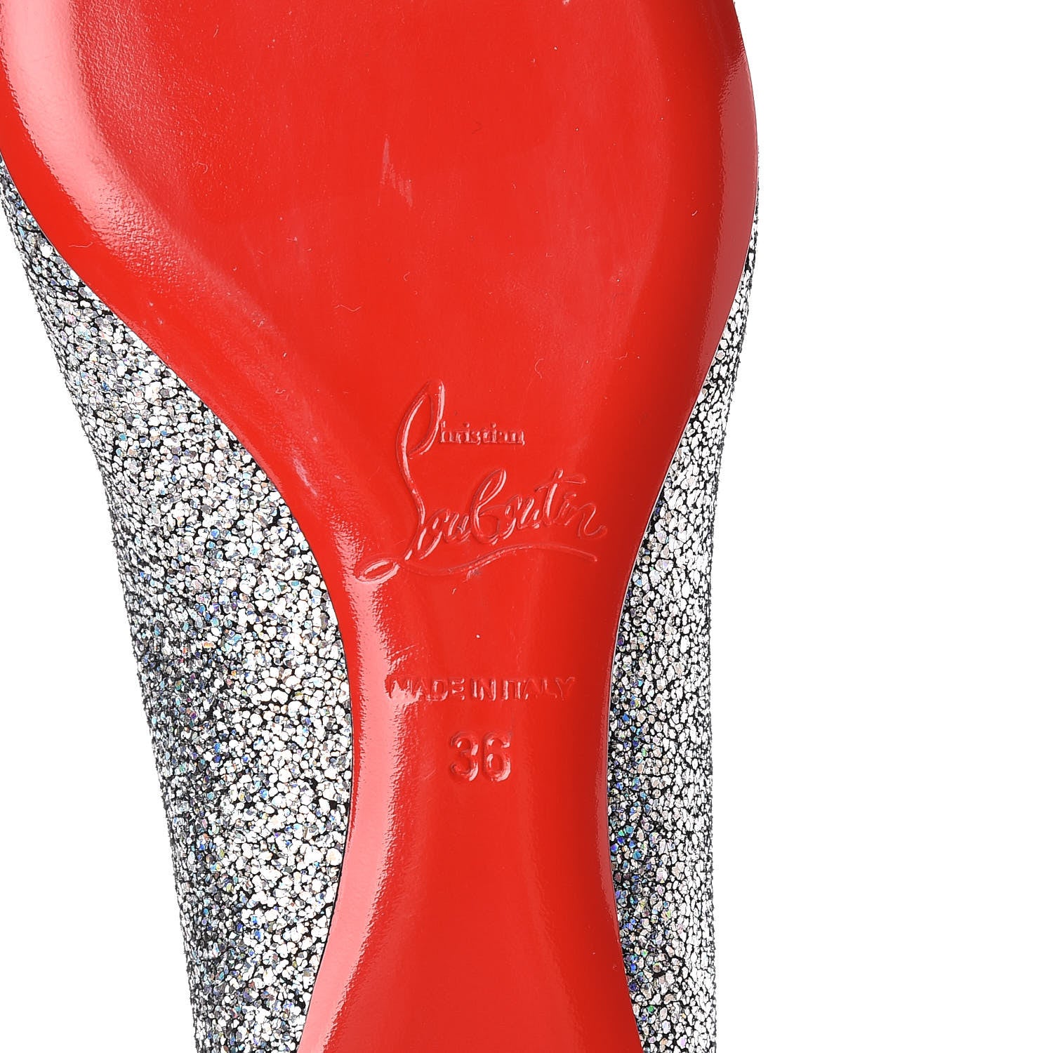 Christian Louboutin Metallic Nappa Ballalla Flats 36 Silver 6 of 12