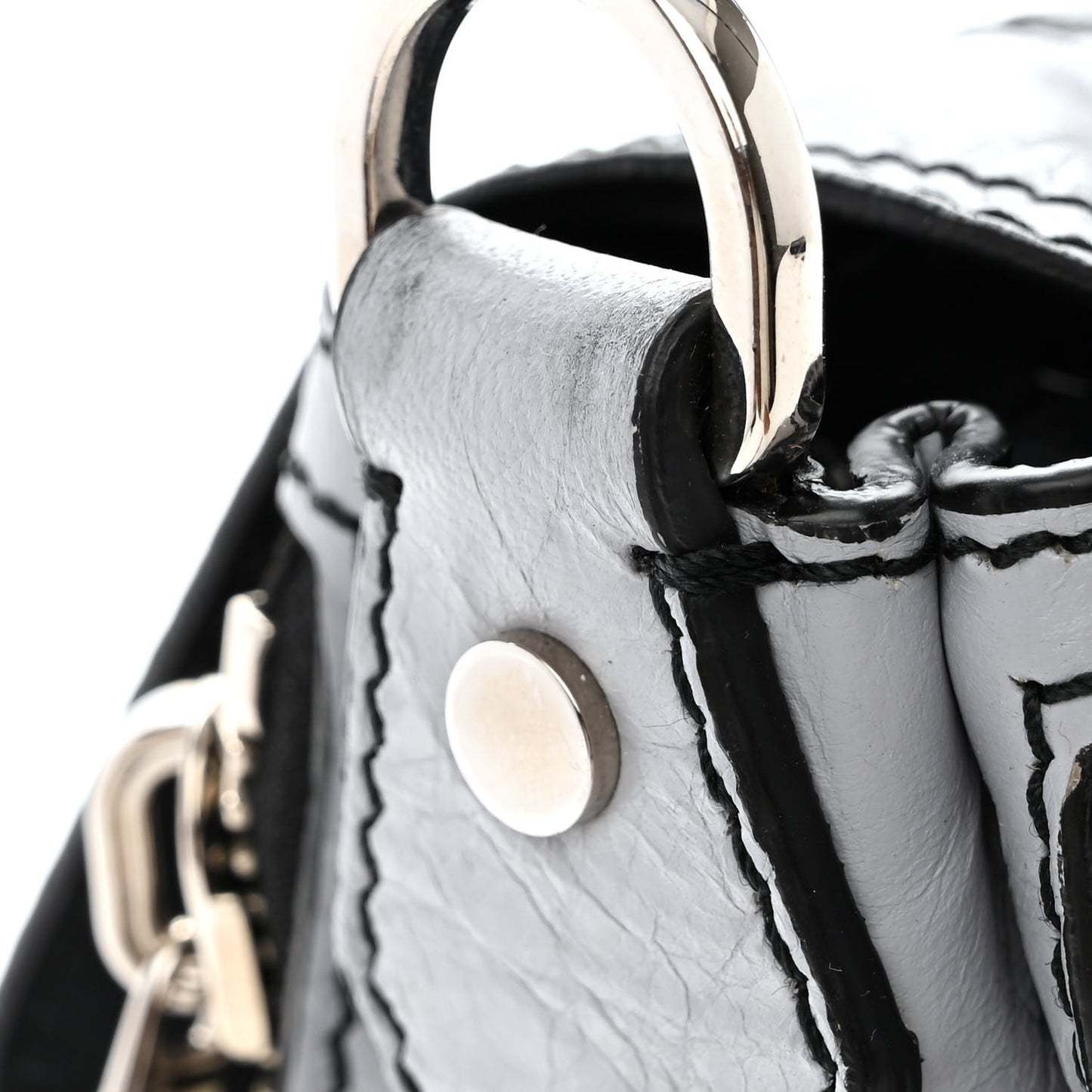 Paper Lambskin Tiny PS1 Plus Zip Satchel Dove Grey
