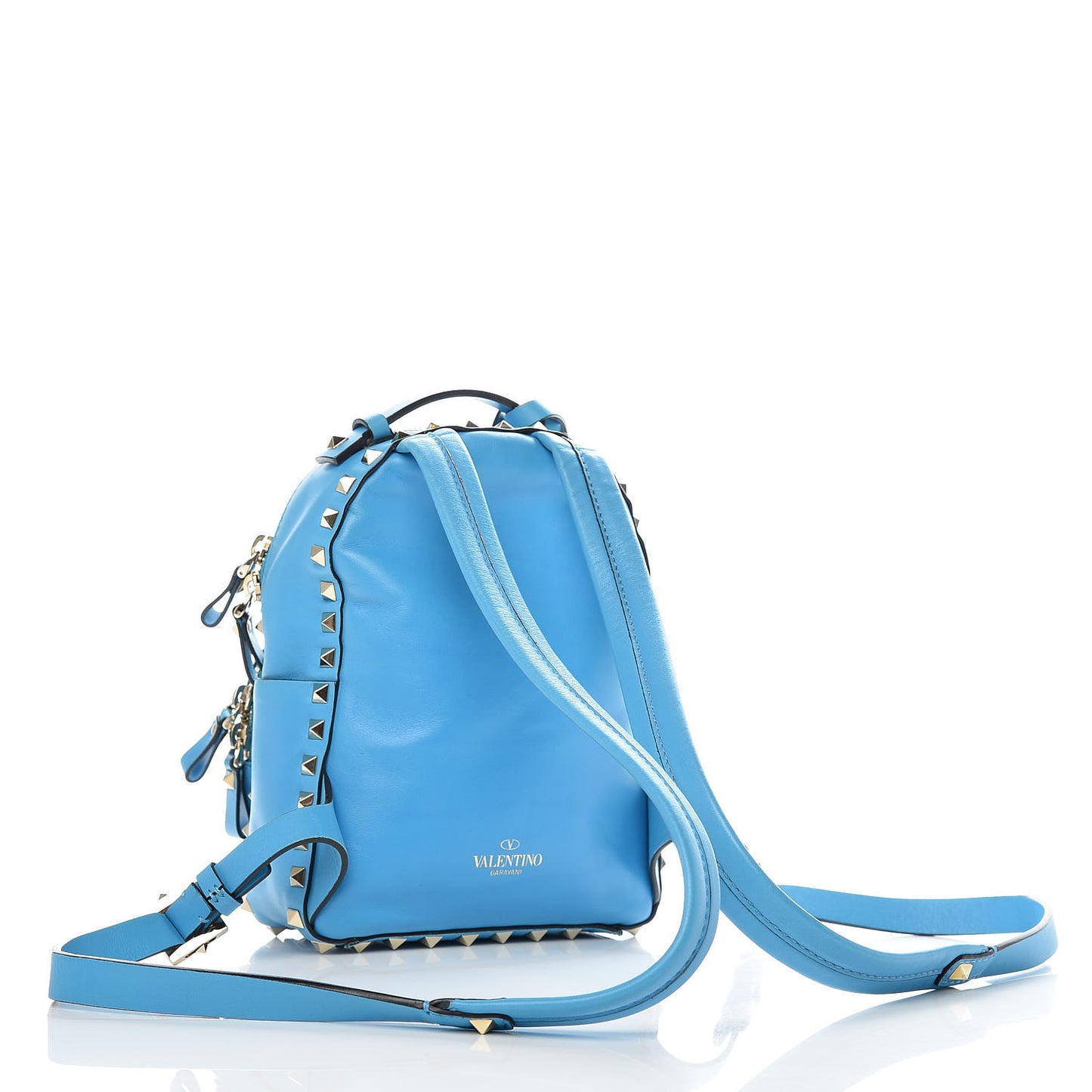 Calfskin Mini Rockstud Backpack Parrot