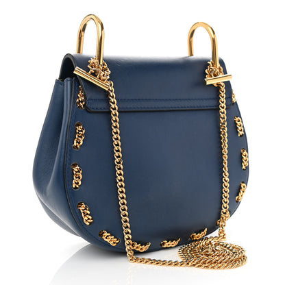 Chloe Lambskin Drew Threaded-Chain Shoulder Bag Blue 3 of 9
