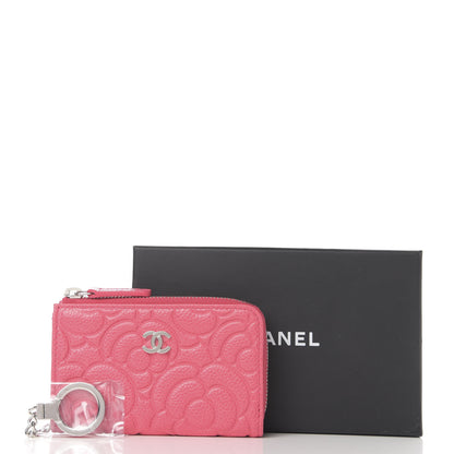 Chanel Caviar Camellia Embossed Key Holder Case Pink 8 of 8
