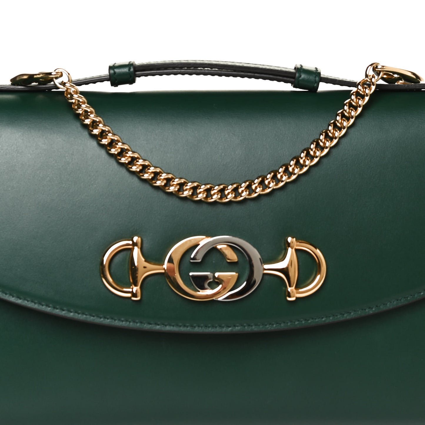 Smooth Calfskin Small Zumi Top Handle Shoulder Bag Vintage Green