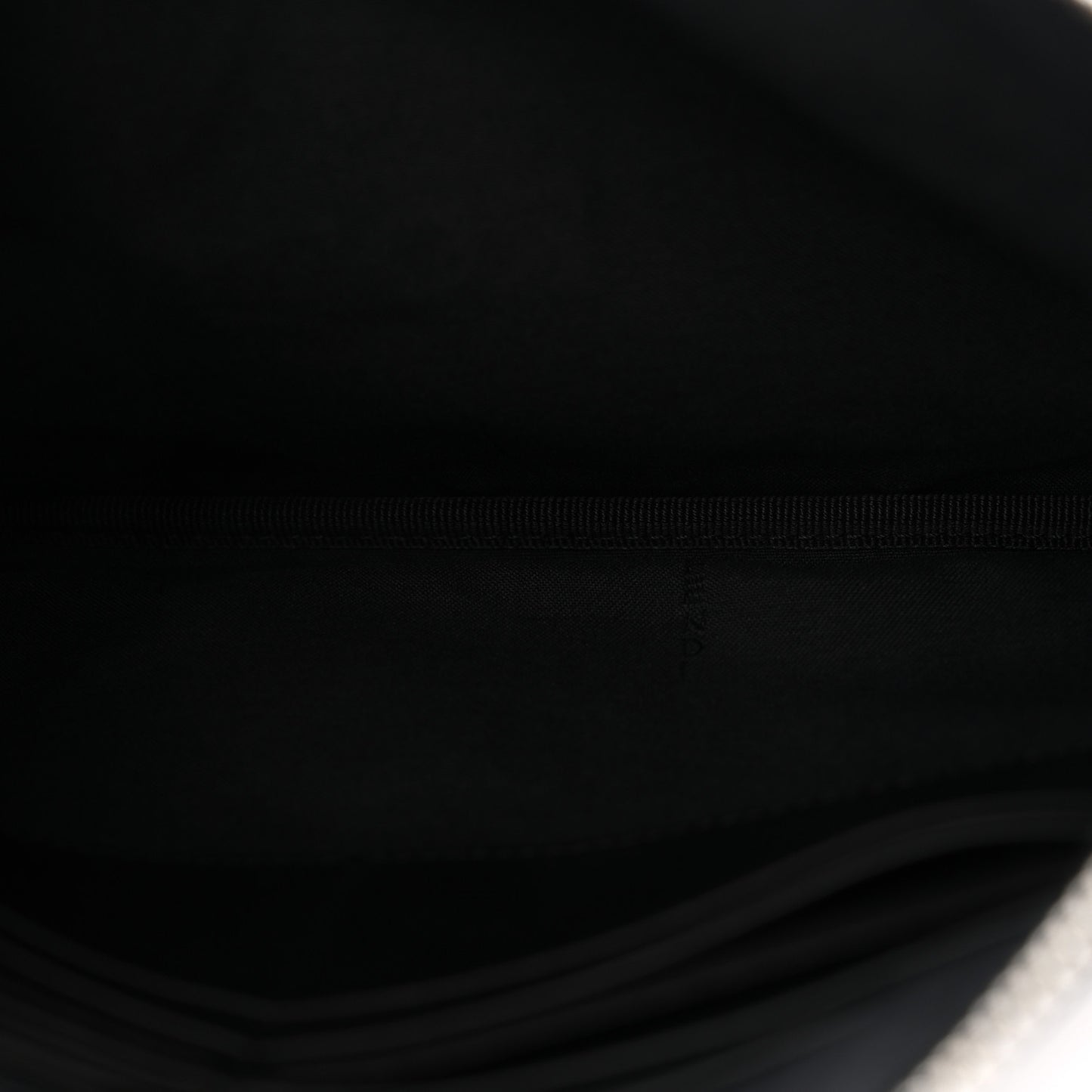 Cotton Canvas Vitello Grace Light Logo Flat Pouch Black