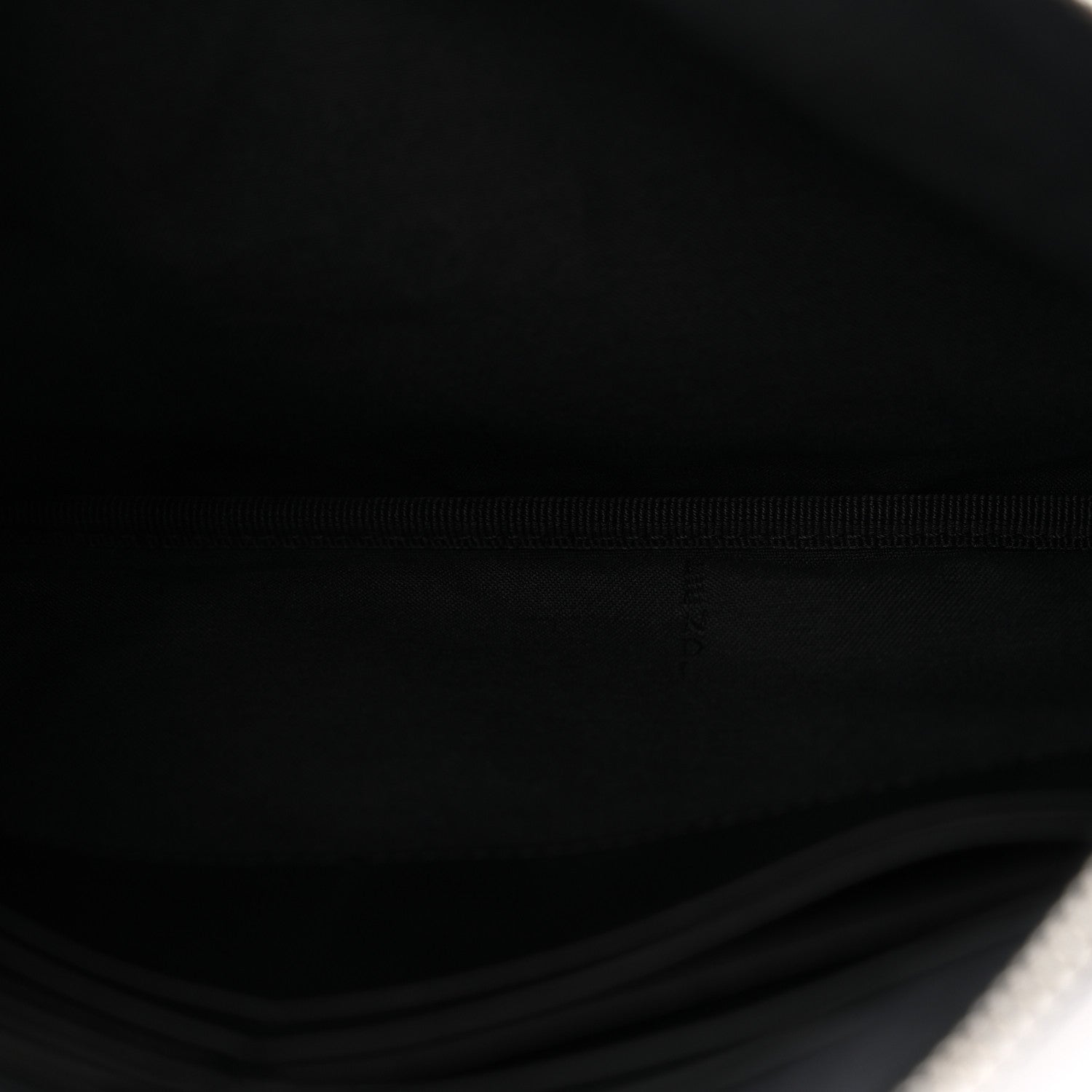 Fendi Cotton Canvas Vitello Grace Light Logo Flat Pouch Black 5 of 8