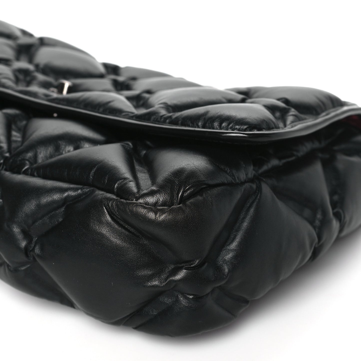 Calfskin Quilted Large Chesterfield Flap Black