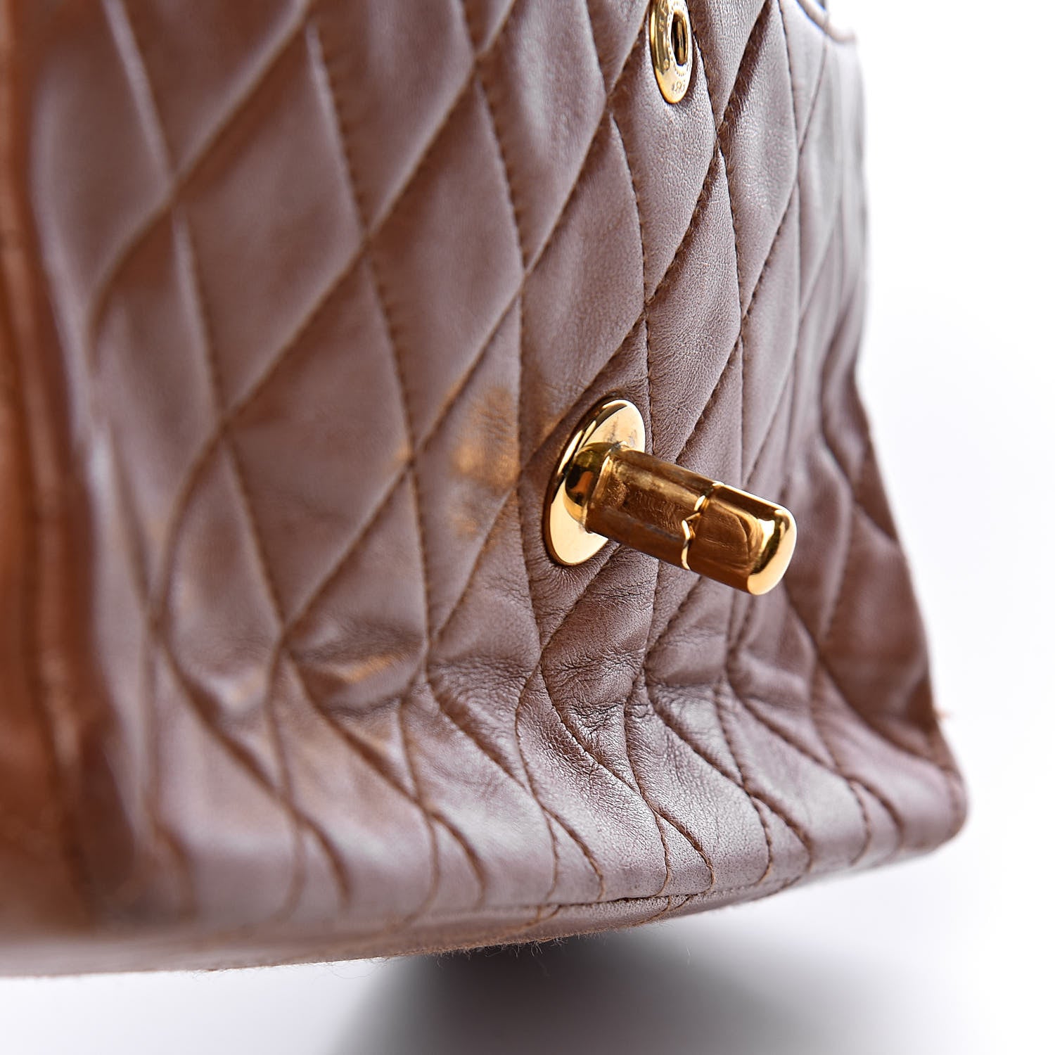 Chanel Lambskin Quilted Medium Double Flap Brown 10 of 17