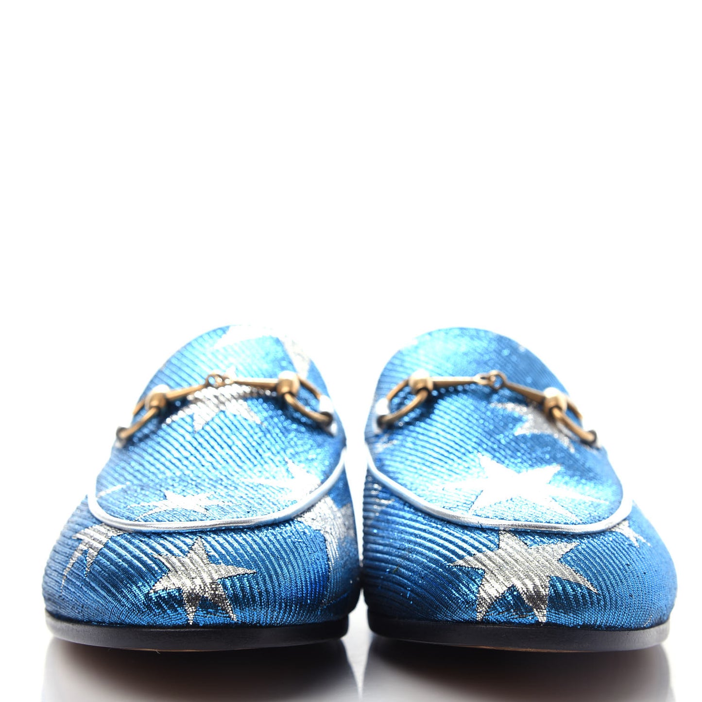 Lurex Calfskin Starry Sky Womens Jordaan Loafers 38.5 Bluette Silver