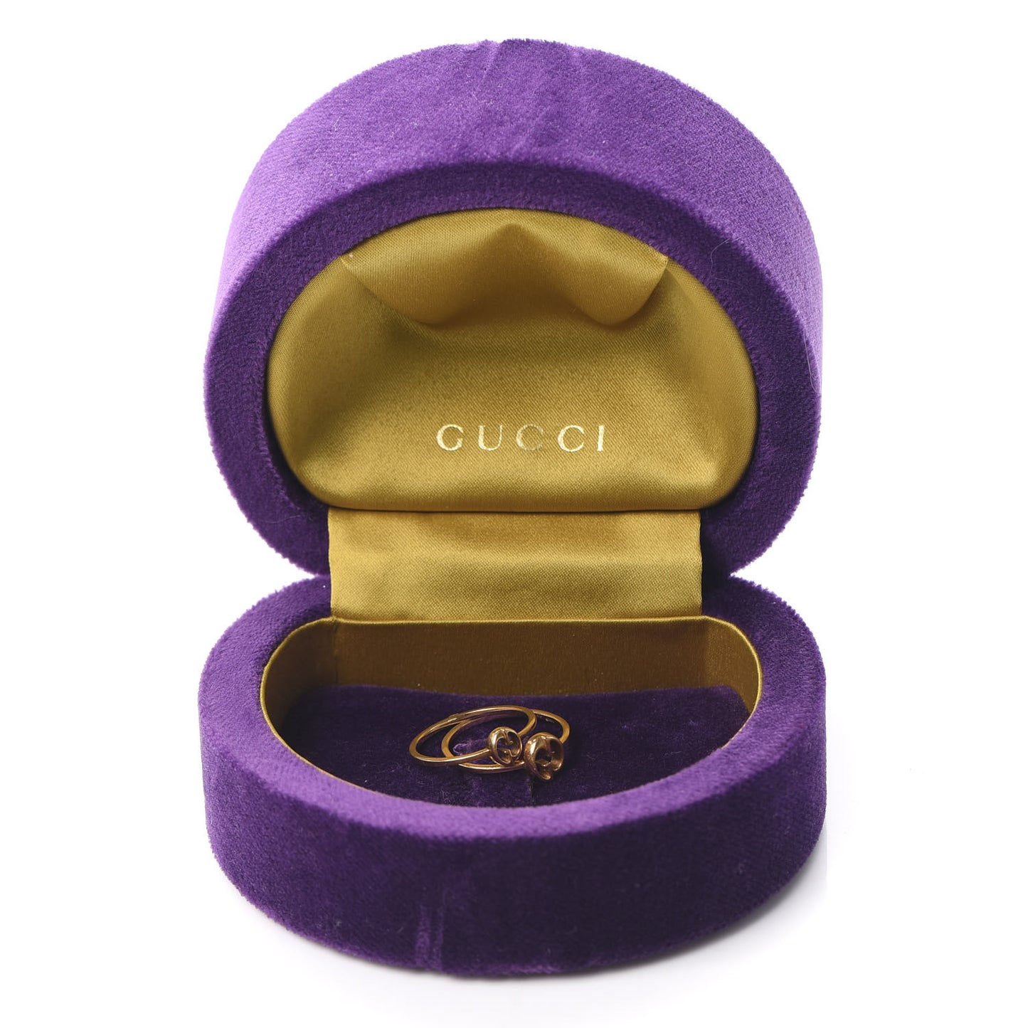 18K Yellow Gold Double Connected Ring Set 53 6.25