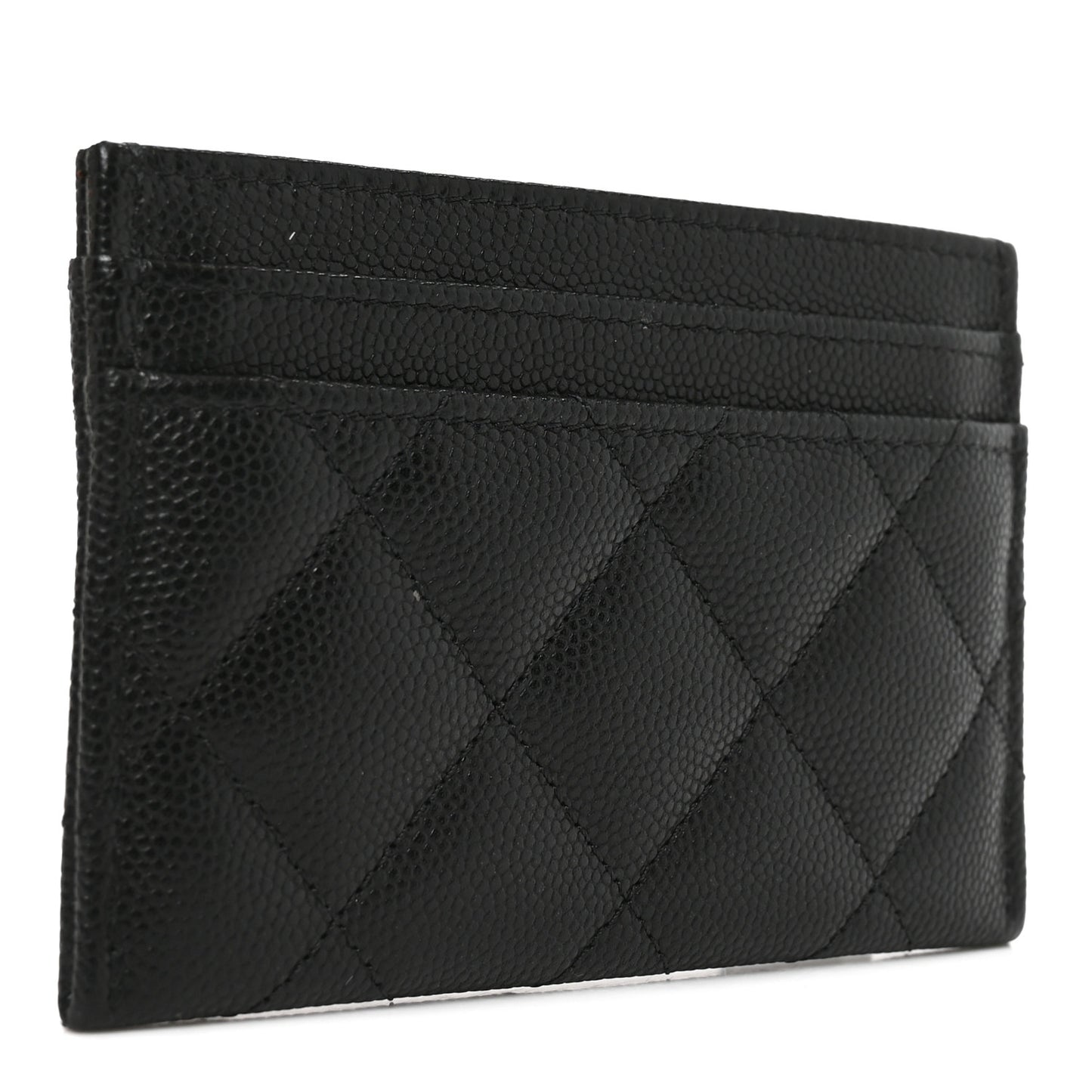 Caviar Quilted CC Card Holder Black