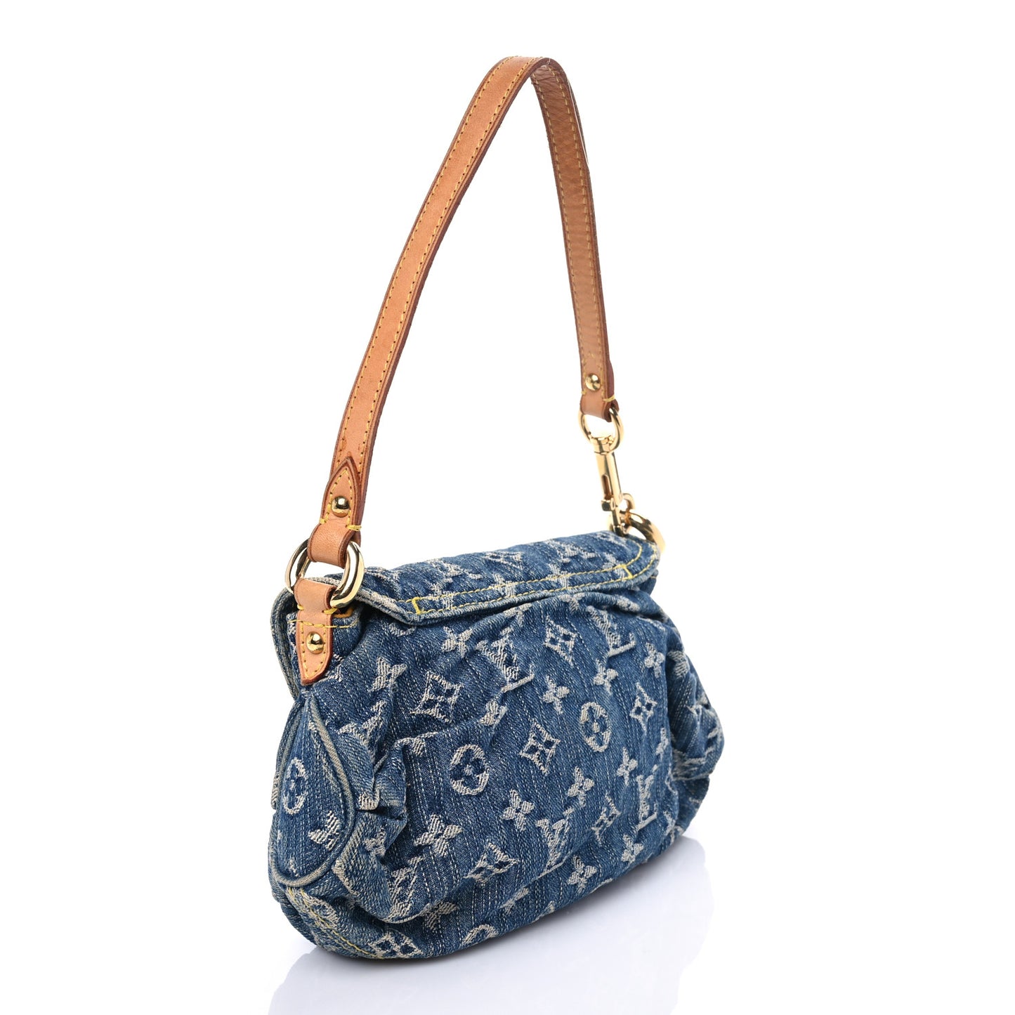 Monogram Denim Mini Pleaty Blue