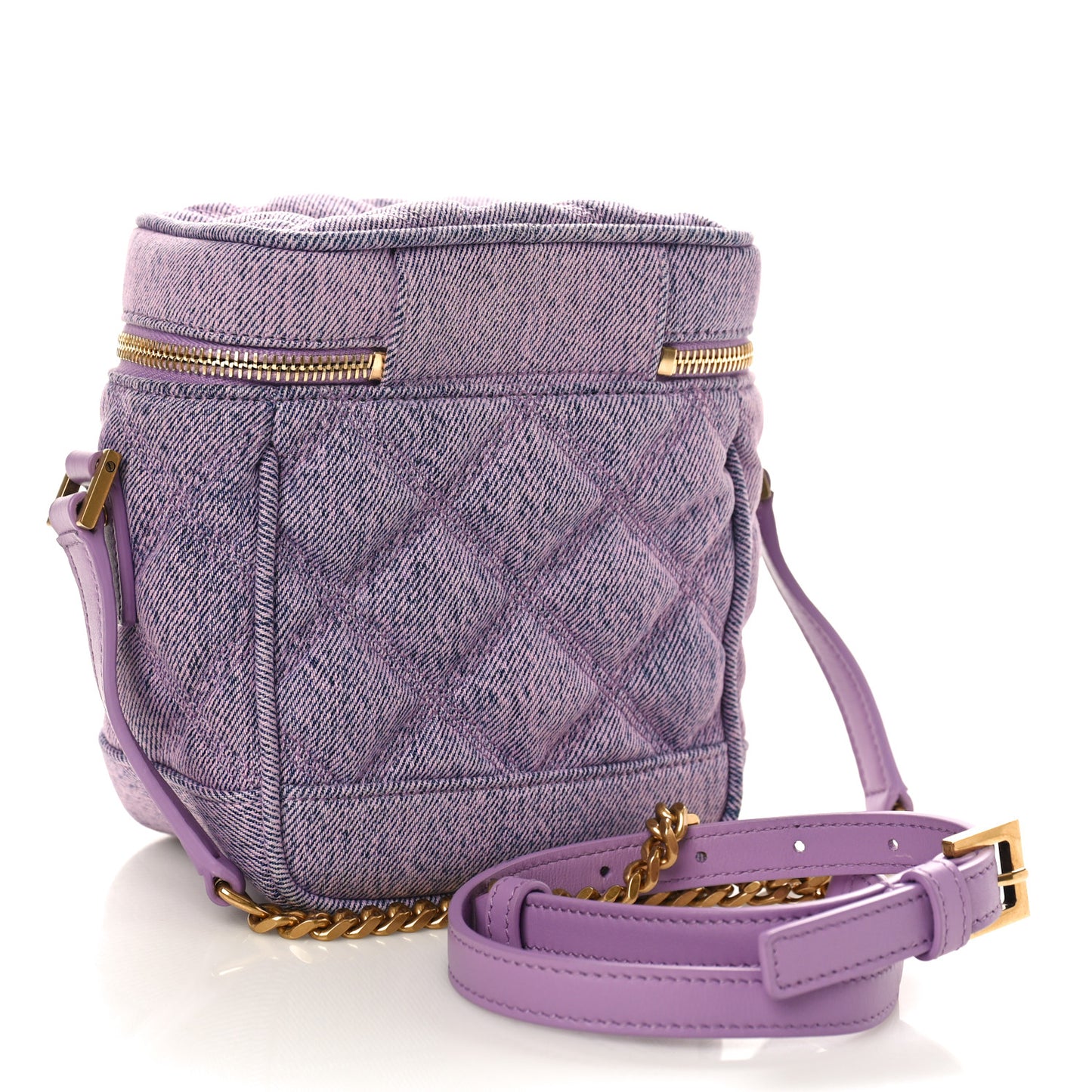 Denim Quilted 80's Vanity Bag Bleached Lilac