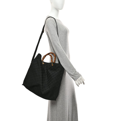 Gucci GG Monogram Bamboo Reversible Tote Black 2 of 18
