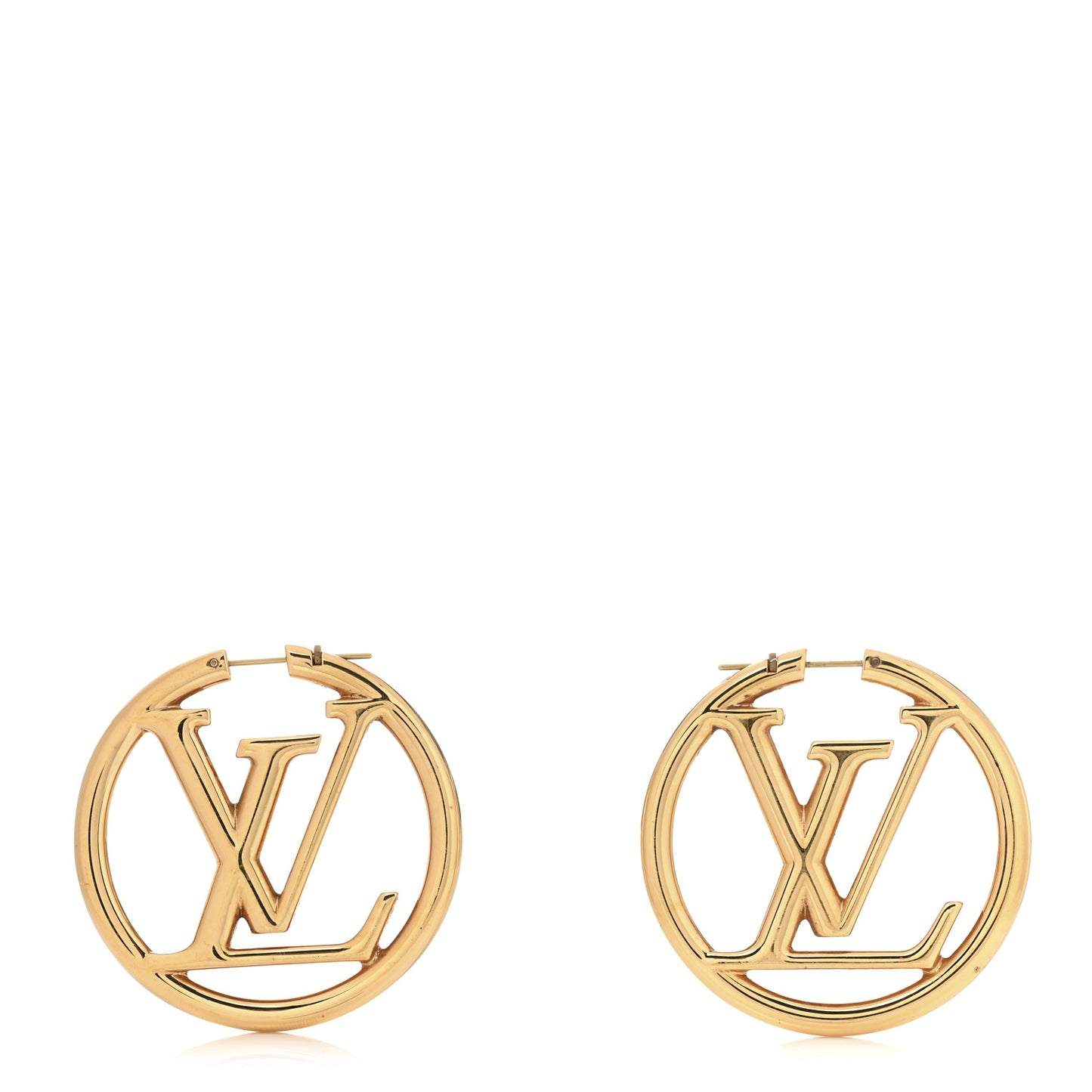 Metal Louise Hoop Earrings Gold