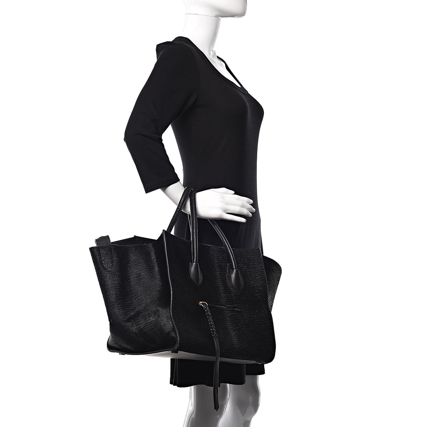 Astrakhan Pony Hair Medium Phantom Luggage Black
