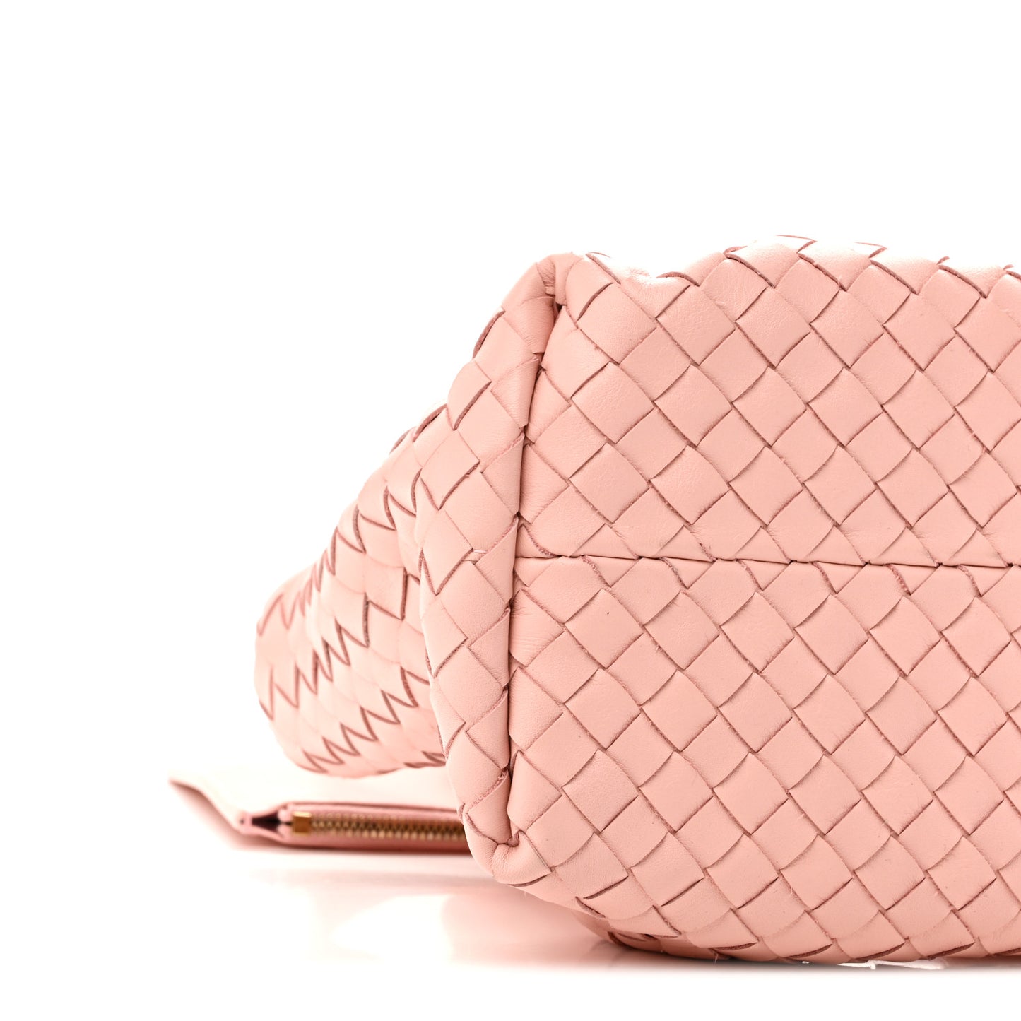 Calfskin Intrecciato Small Pinacoteca Tote Rose Barolo