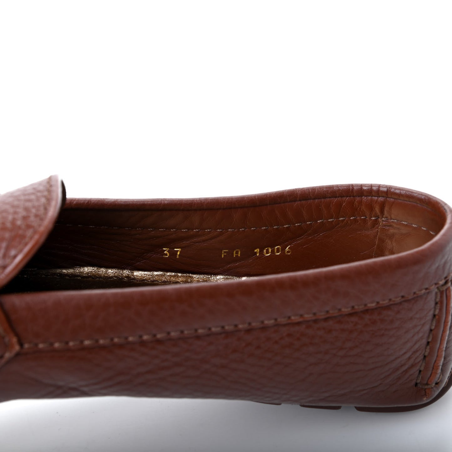 Calfskin Monte Carlo Moccasin Loafers 37 Brown