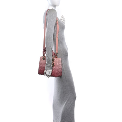Christian Dior Lambskin Cannage Gradient Medium Lady Dior Pink 2 of 10