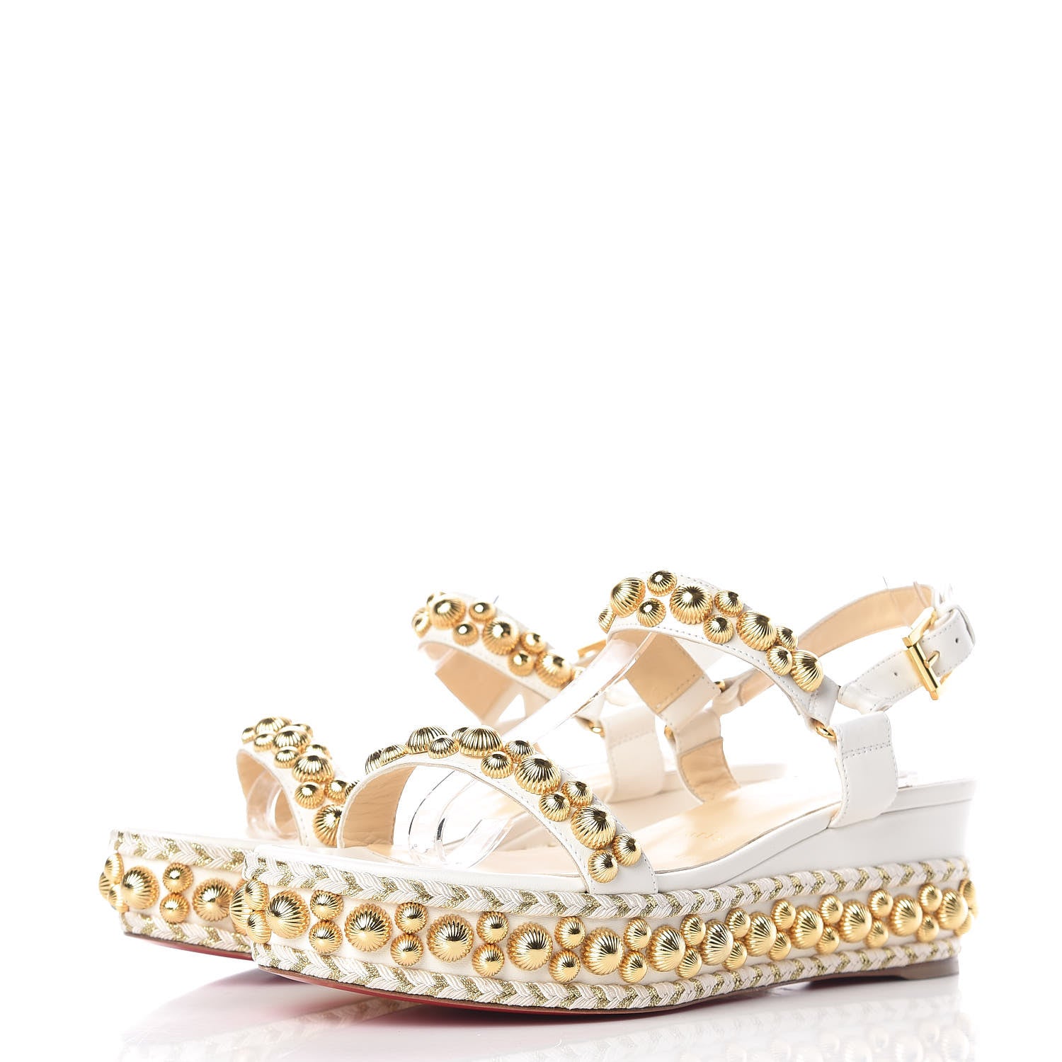 Christian Louboutin Shiny Nappa Rondaclou 60 Platform Sandals 39 Latte 3 of 9