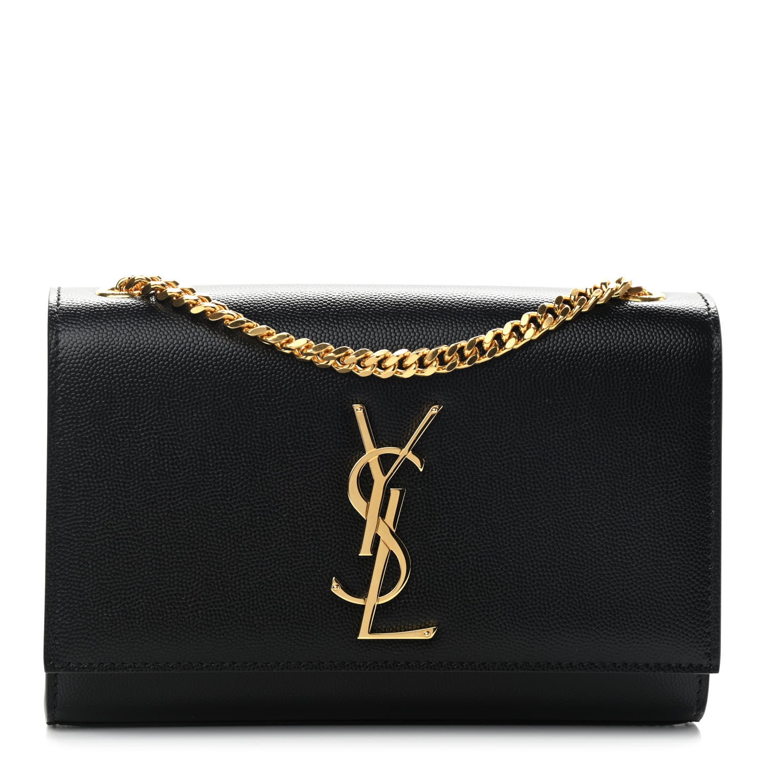 Saint Laurent Grain De Poudre Small Monogram Kate Satchel Black 1 of 11