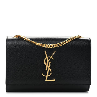 Saint Laurent Grain De Poudre Small Monogram Kate Satchel Black 1 of 11