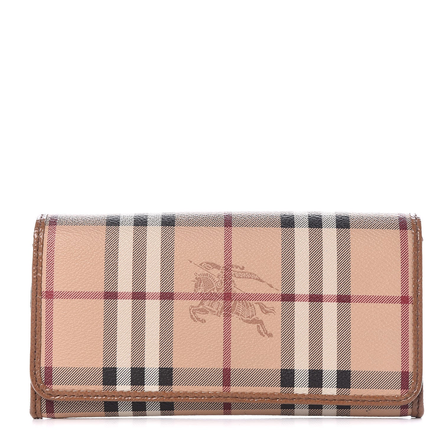 Burberry Patent Haymarket Check Penrose Continental Wallet Light Brown 1 of 13