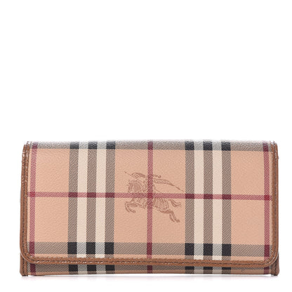 Burberry Patent Haymarket Check Penrose Continental Wallet Light Brown 1 of 13