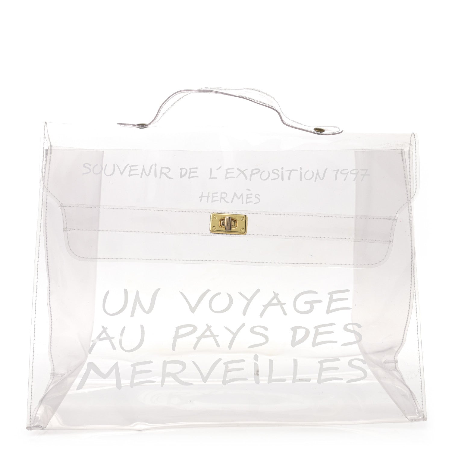 Hermes Vinyl Souvenir De L'Exposition Kelly Transparent 1 of 11