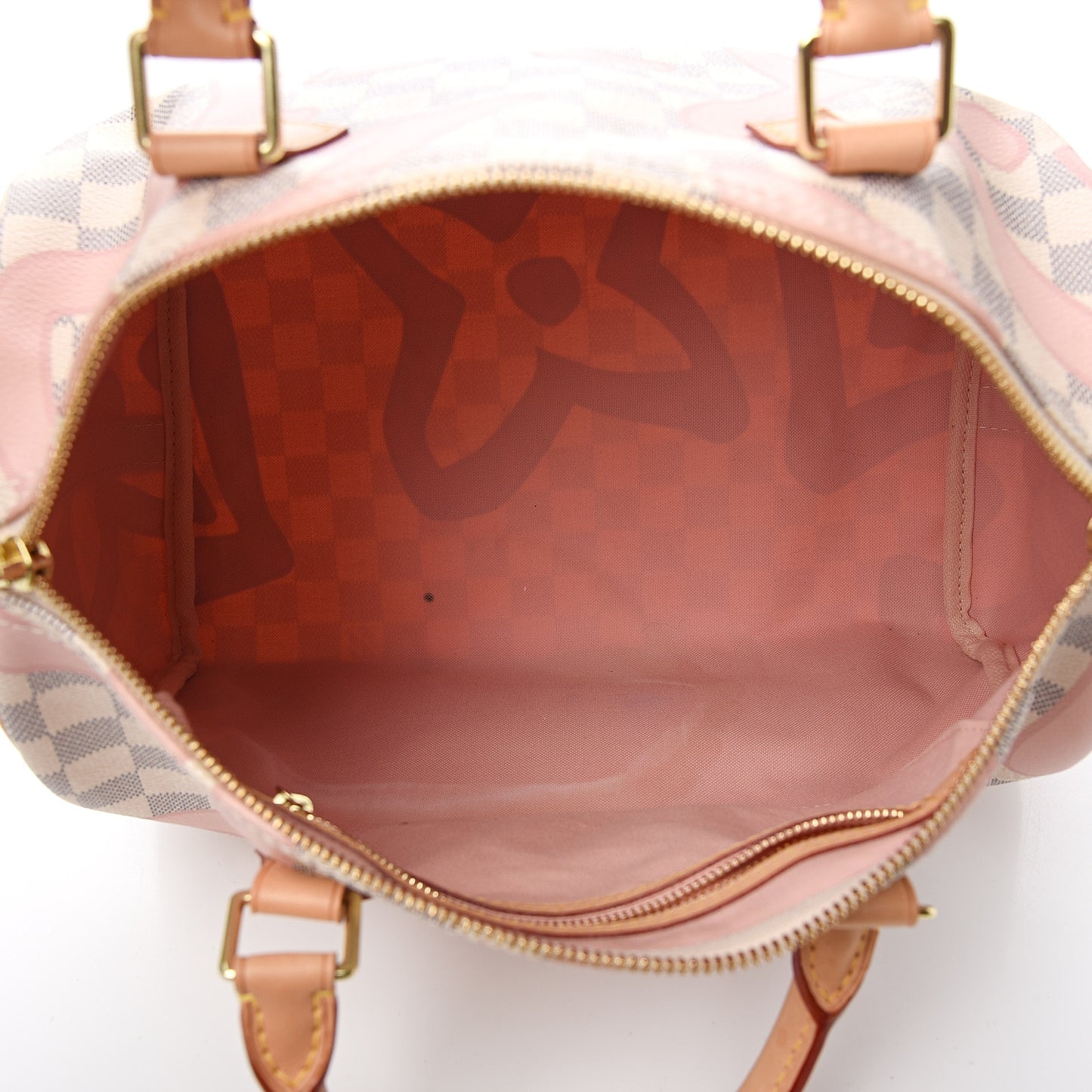 Damier Azur Tahitienne Speedy Bandouliere 30 Rose Ballerine