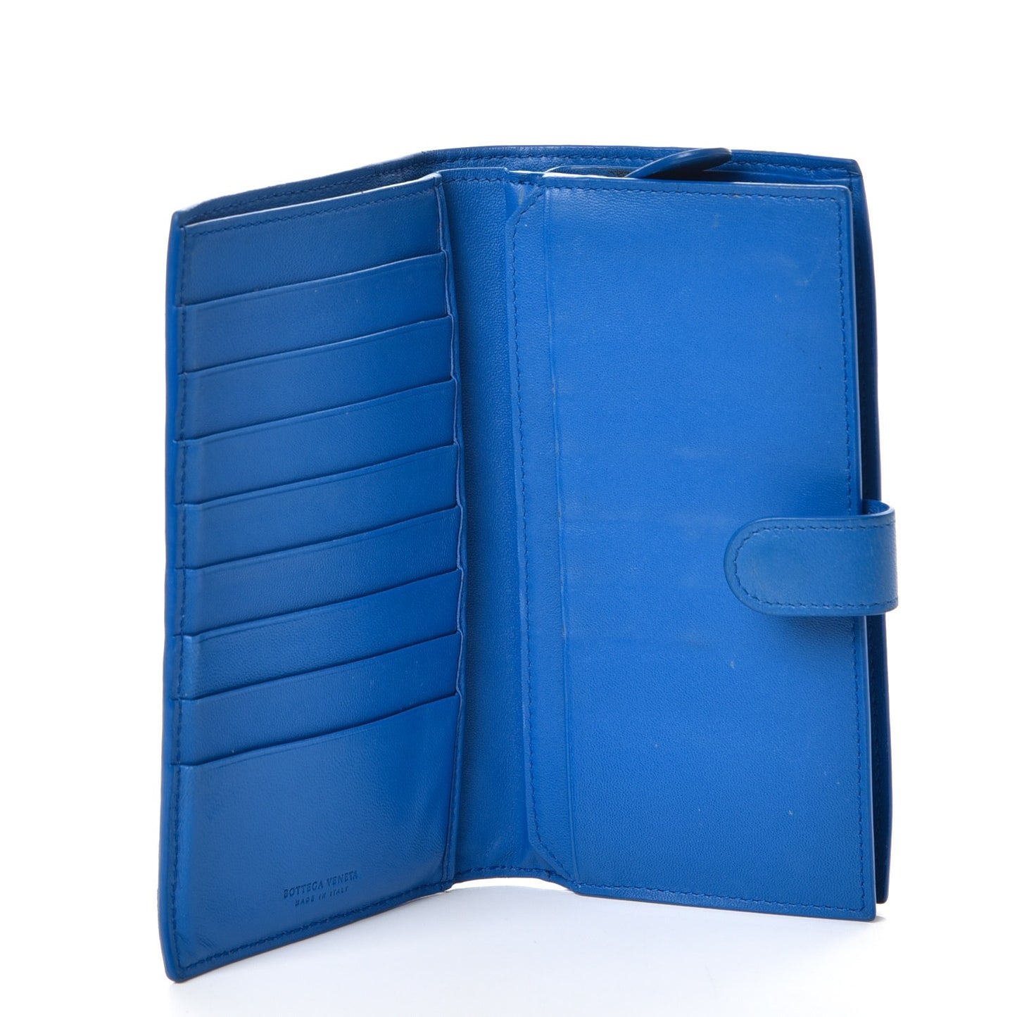 Nappa Intrecciato Continental Wallet Blue