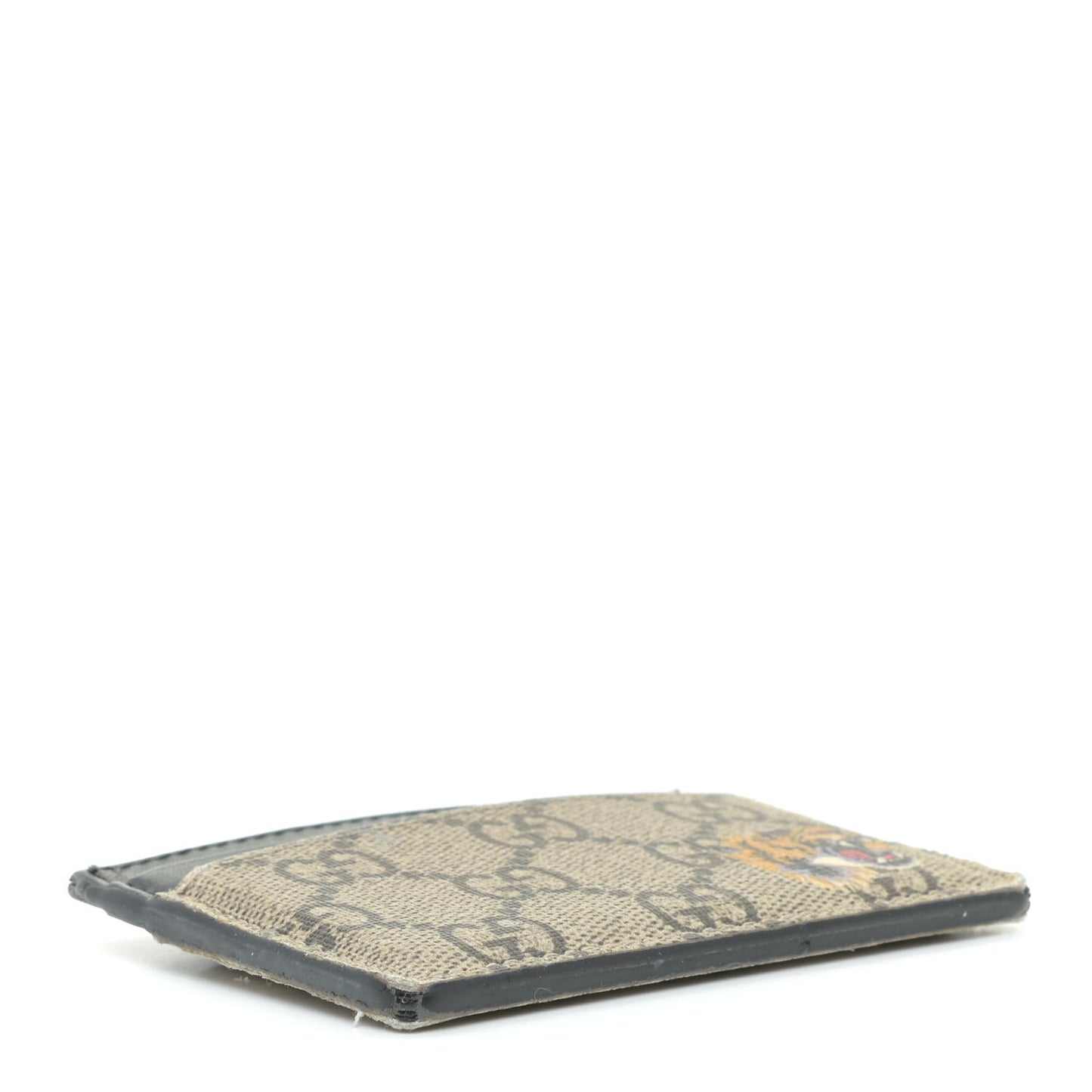 GG Supreme Monogram Tiger Print Card Holder Black