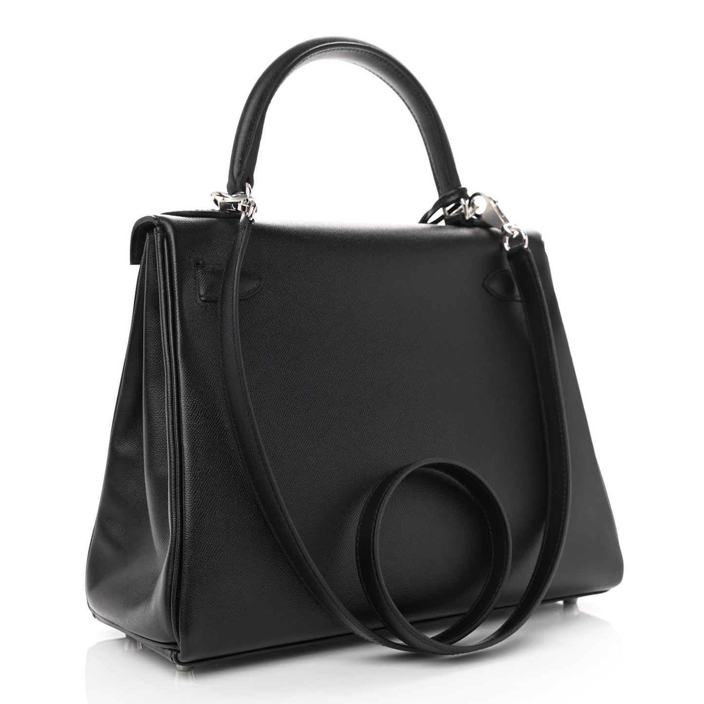 Madame Calfskin Kelly Retourne 28 Black