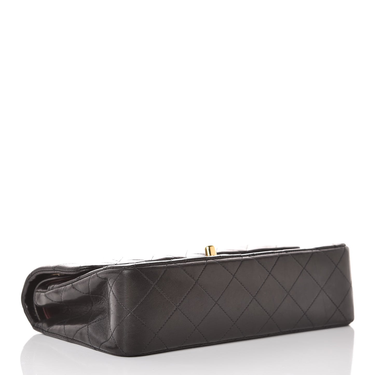Lambskin Quilted Small Double Flap Black