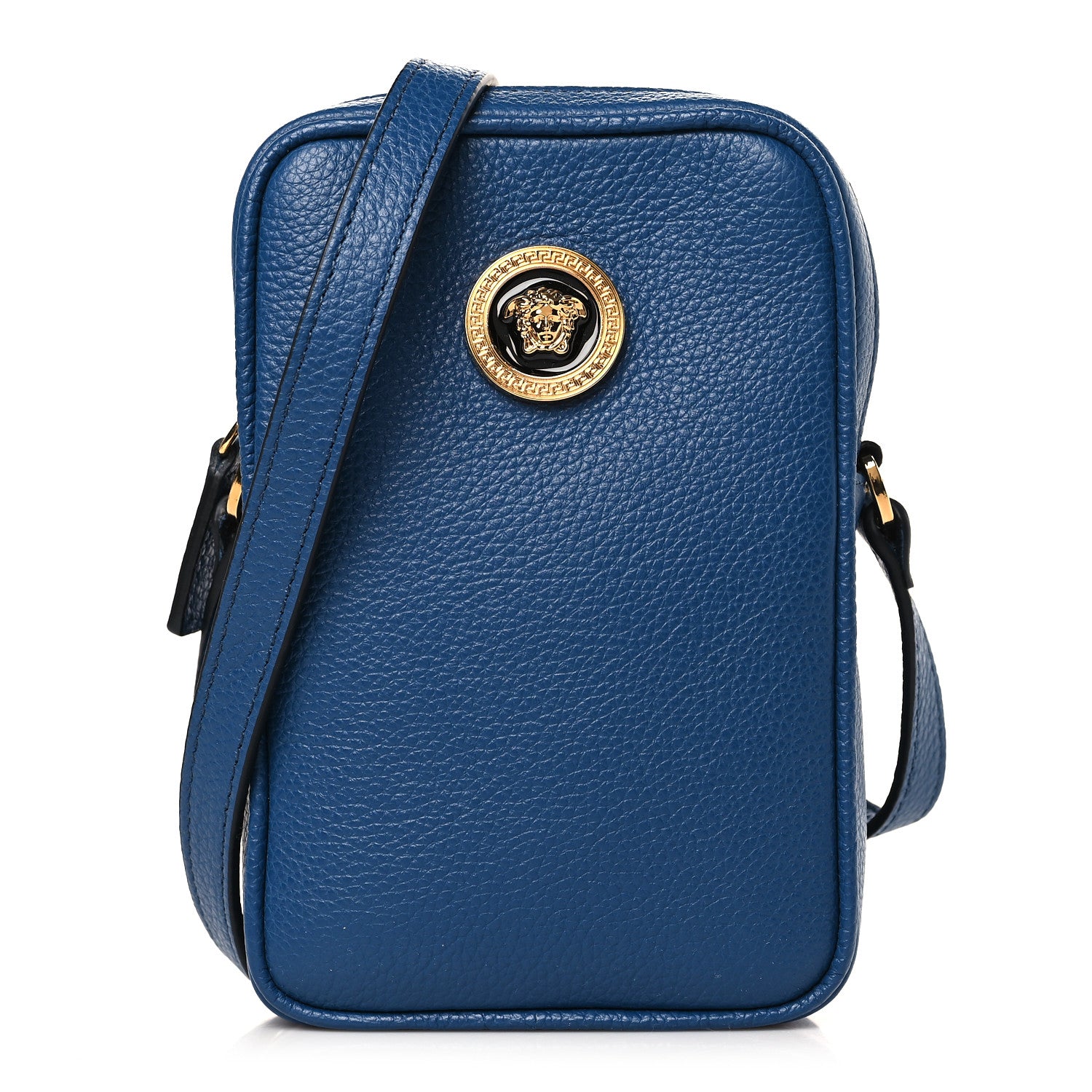 Versace Calfskin Medusa Messenger Bag Blue 1 of 8