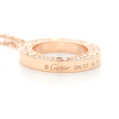 Cartier 18K Pink Gold Diamond LOVE Paved Necklace 4 of 6