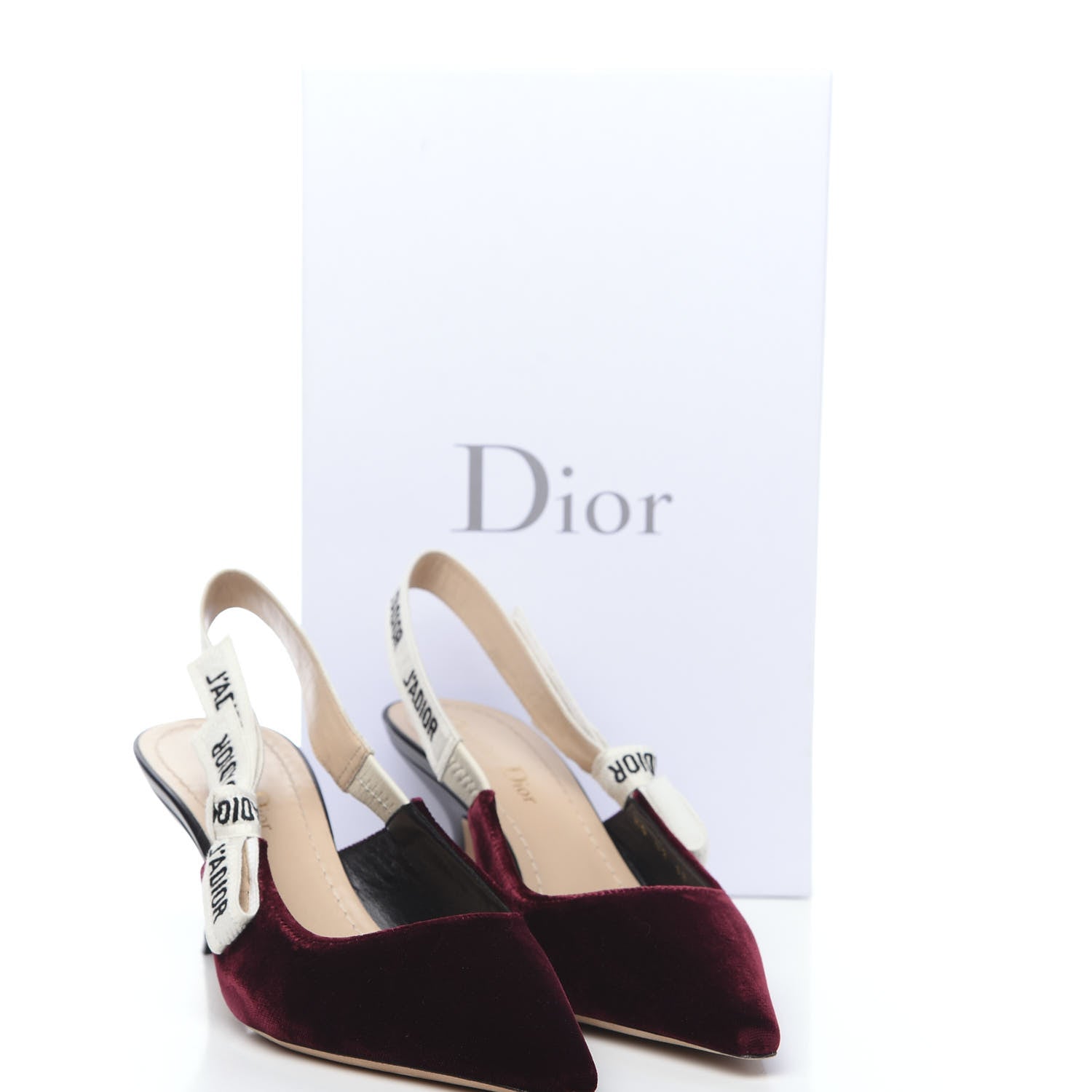 Christian Dior Velvet Ribbon J'Adior Slingback 65mm Pumps 37 Deep Amaranth 9 of 9