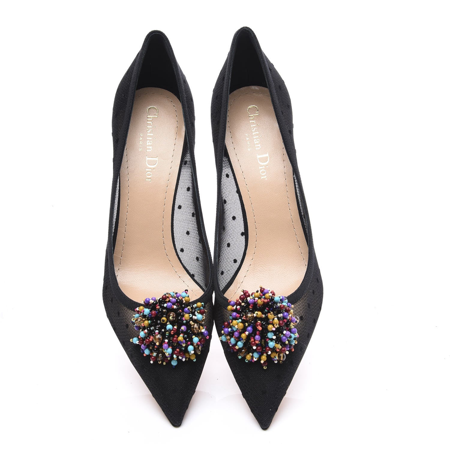 Christian Dior Mesh Blossom Pumps 39.5 Black 5 of 9