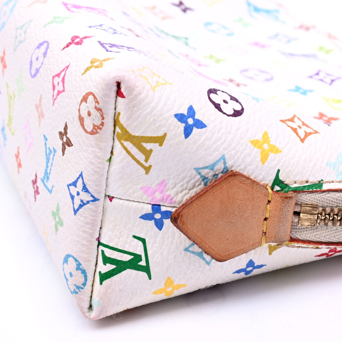 Monogram Multicolor Cosmetic Pouch White Litchi