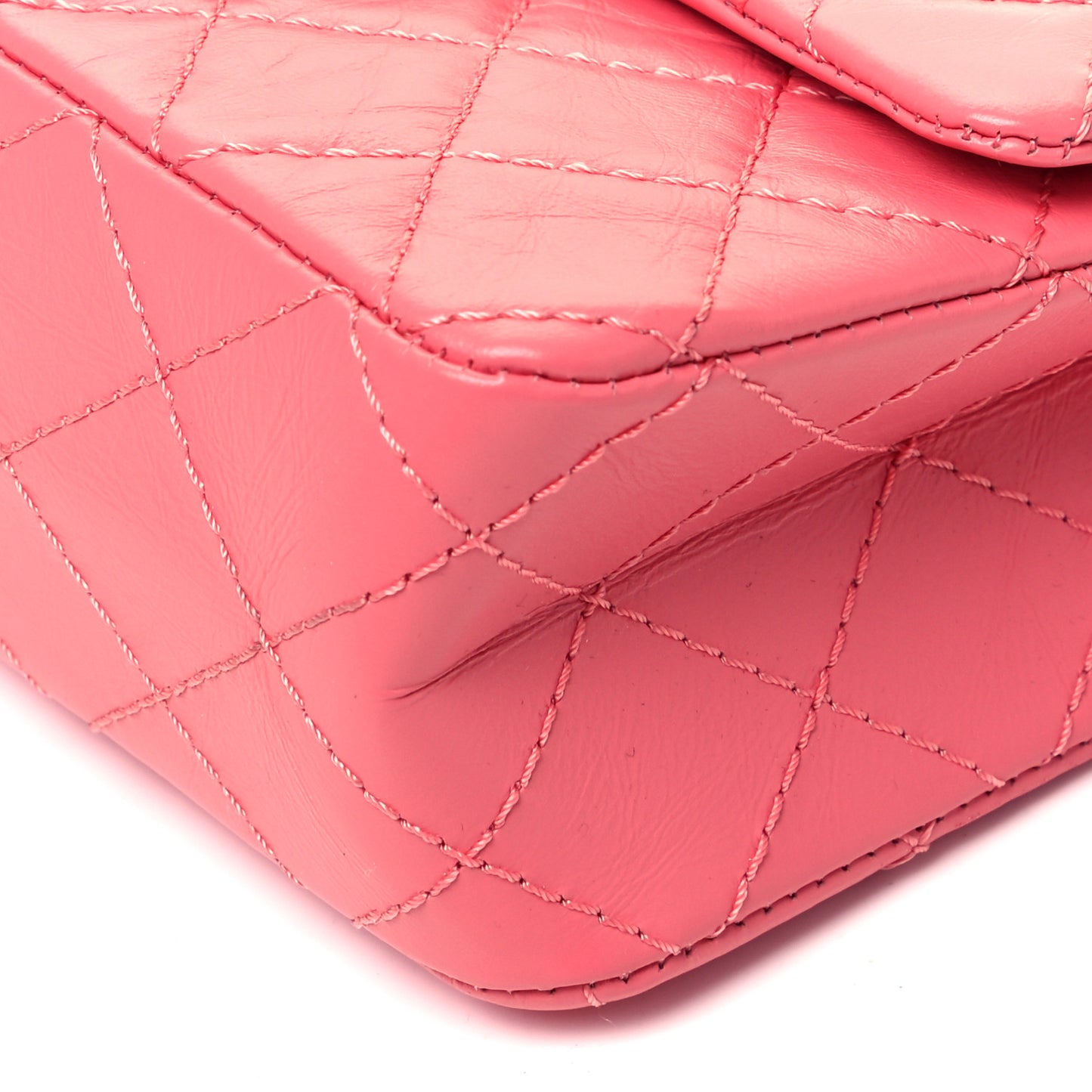 Aged Calfskin Quilted 2.55 Reissue Mini Flap Pink