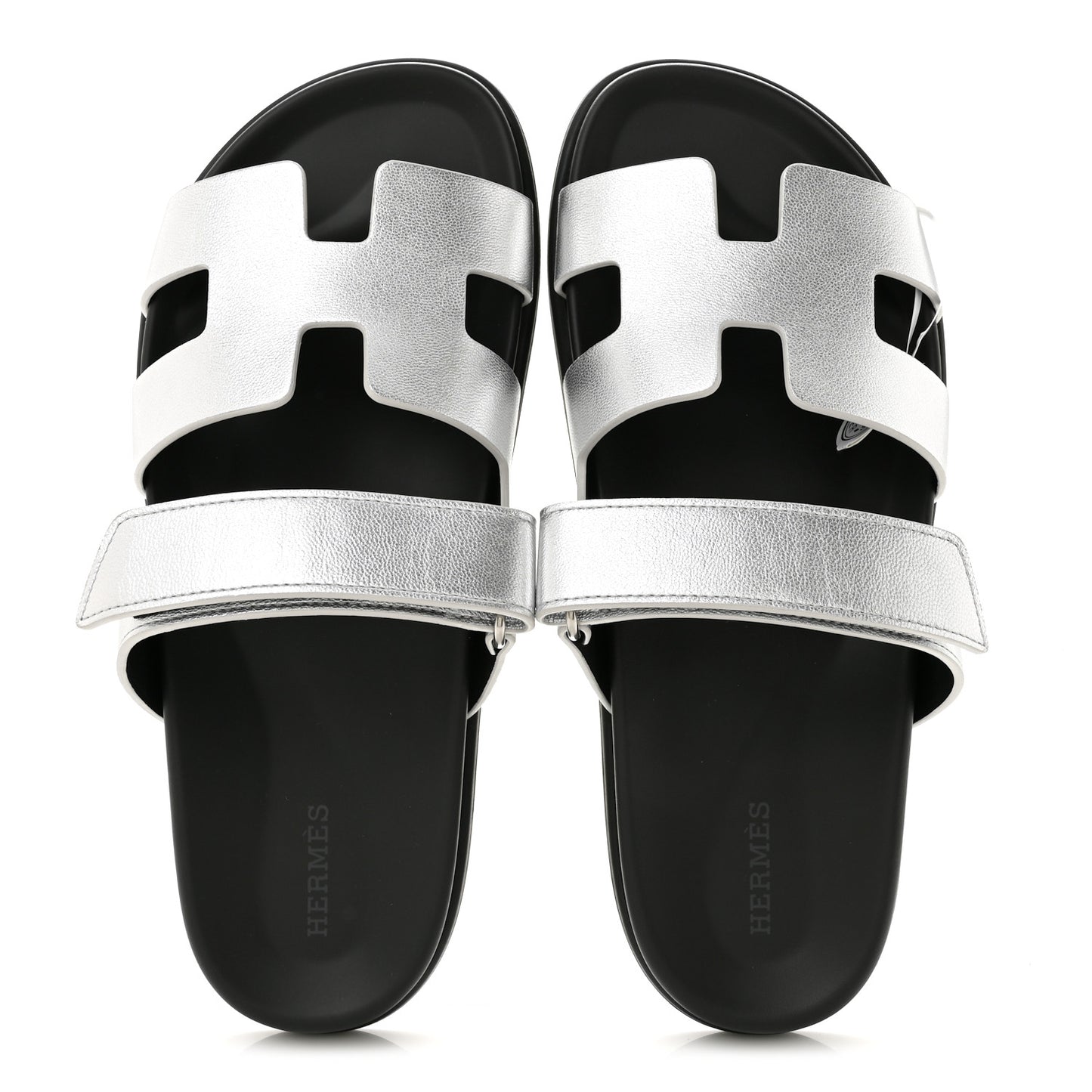 Metallic Goatskin Womens Chypre Sandals 40 Argent