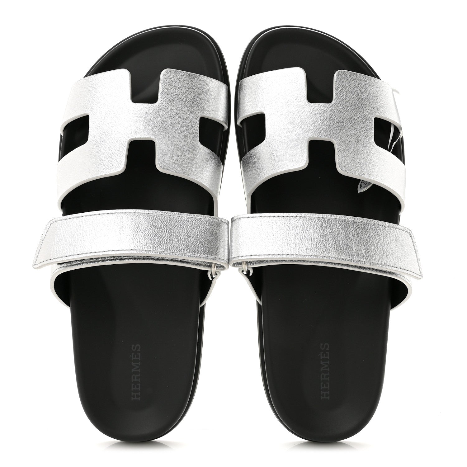 Hermes Metallic Goatskin Womens Chypre Sandals 40 Argent 2 of 10