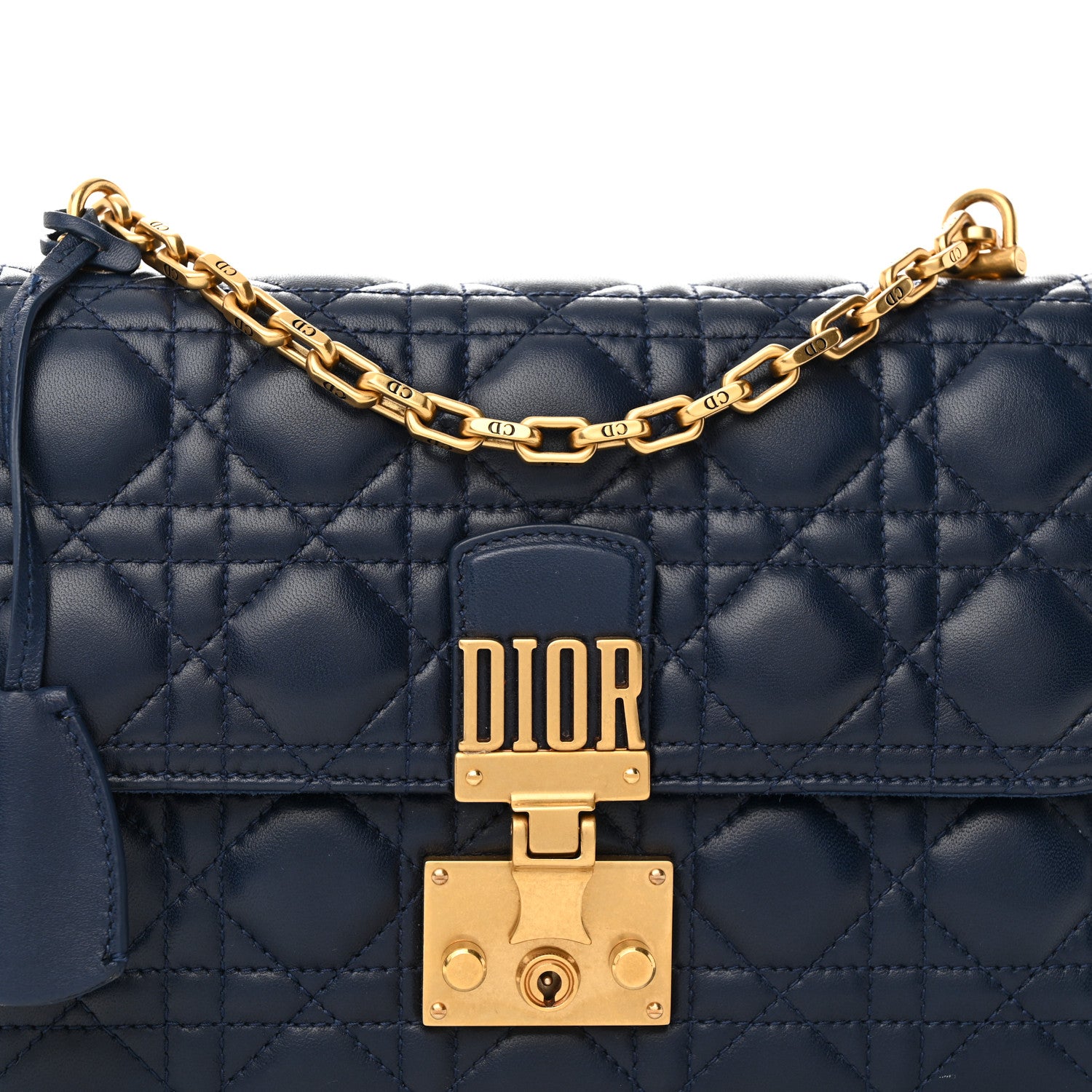 Christian Dior Lambskin Cannage Large Dioraddict Flap Bag Indigo Blue 8 of 13