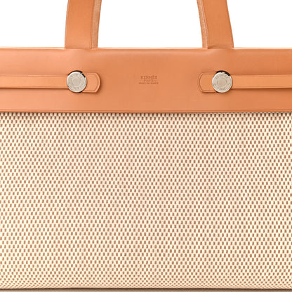 Hermes Toile Vache Hunter Herbag Cabas MM Natural 9 of 13