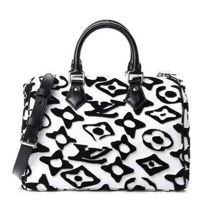 Louis Vuitton X UF Tufted Monogram Speedy Bandouliere 25 White Black 1 of 10